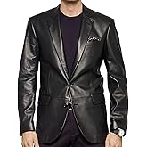 Isaac & David Chicago Lambskin Genuine Casual Wear Leather Blazer Sport Coat with Classic Button Closure for Men