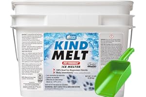 Harris Kind Melt Pet Friendly Ice and Snow Melter, Fast Acting 100% Pure Magnesium Chloride Formula with Scoop Included, 15lb