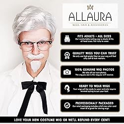 ALLAURA Old Man Colonel Sanders Wig + White Beard