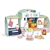 Tender Leaf Toys - Bird's Nest Café - 40 Pcs One-Stop Pretend Play Coffee Shop for Kids, Bakery and Cafe Set with Accessories - Promote Imaginative and Social Skills Development - Age 3+