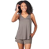 Faceplant Dreams' Bamboo Rayon Double V-Neck Pajama Tank Top | Luxury Lounge and Sleepwear