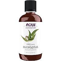 NOW Essential Oils, Eucalyptus Oil, Clarifying Aromatherapy Scent, Steam Distilled, 100% Pure, Vegan, Child Resistant Cap, 4-