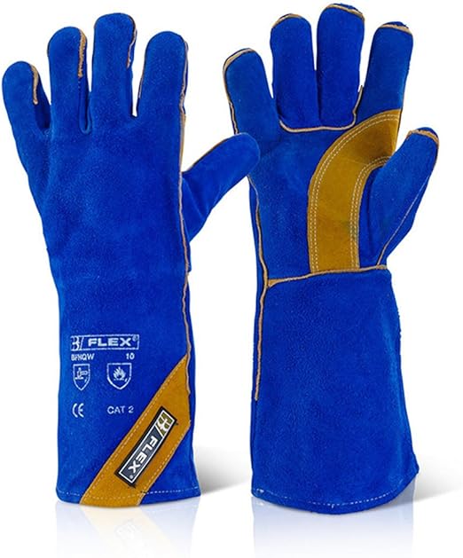 The Chemical Hut Heat Resistant Leather Fire Gloves For Wood, Logand Coal Fires, BBQ Burner