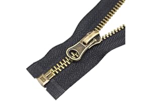 YaHoGa 2PCS #5 27 Inch Antique Brass Separating Jacket Zipper Black Metal Zippers for Jackets Sewing Coats Crafts (27" Anti-Brass)