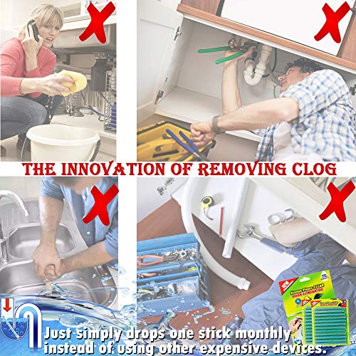 Toilet Cleaner Drain Sticks Sink Deodorizer(24 Pack), Bathroom Toilet