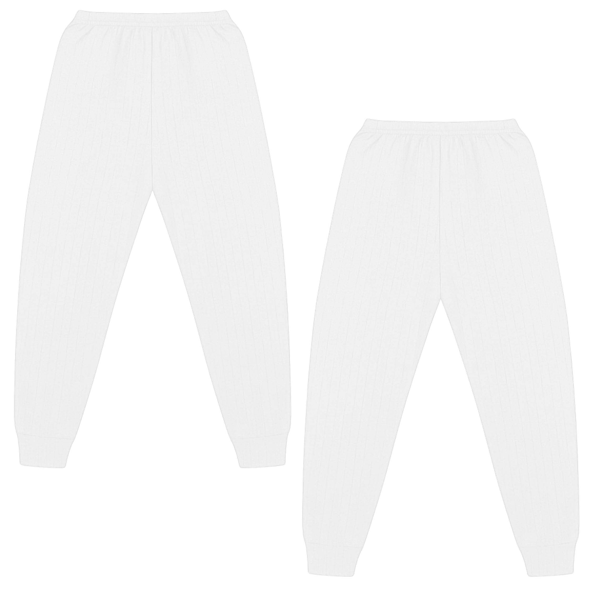 Adventure Togs Kids Thermal Leggings - Kids Base Layer, Winter Skins for Boys and Girls, 2 Pack White 9-11 Years