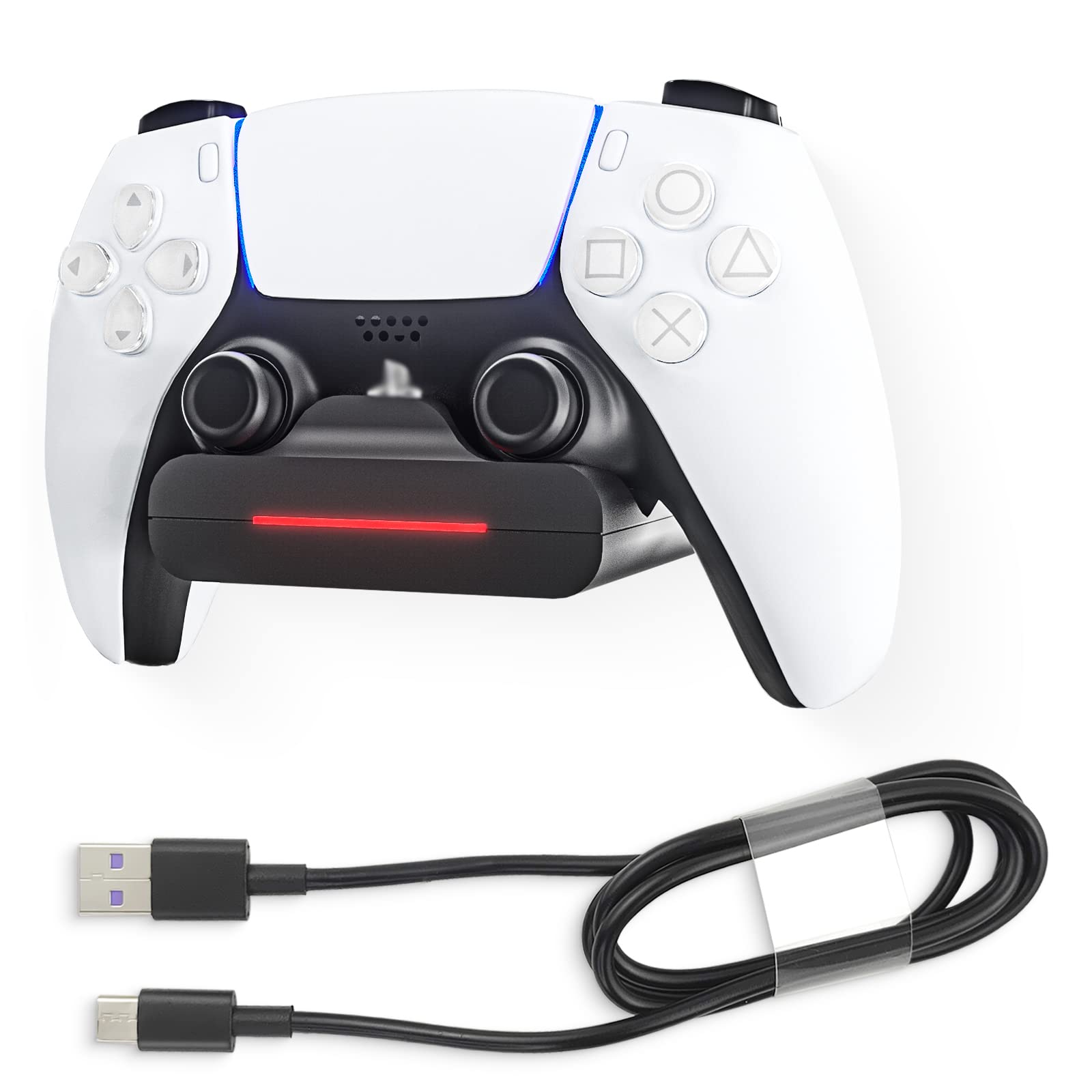 Photo 1 of REEYEAR PS5 Controller Wall Mount Charger Dock with 3.3Ft Cord,Charging Station Holder fits for PS5 Pro Wireless Controller with LED Indicators Fast Charging Speed Cable,Space Saving