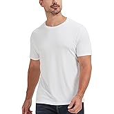 netdraw Men's Ultra-Soft Viscose Bamboo Cotton T-Shirt, Crew Neck Short Sleeve Casual Lounge Dressy Undershirt Tee