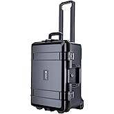 Lykus HC-5220 Waterproof Hard Case with Wheels and Customizable Foam, Interior Size 20.5x14.2x9.7 inch, Suitable for camera, lens, drone, mic, flashlight, projector, electronics, tools, and more