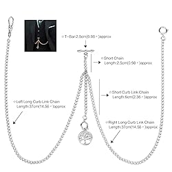 SIBOSUN Pocket Watch Double Albert Chain T Bar