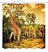 Ambesonne Giraffe Shower Curtain Wildlife African Safari Decor by, Giraffe and Animals Art for Bathroom Decorations Kids Teens Wild Jungle Desert Themed Shower Curtain, Dark Orange