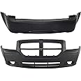 Evan Fischer Front and Rear Bumper Cover Compatible with 2005-2007 Dodge Magnum For Models With Dual Exhaust Holes - CH1000429, CH1100409