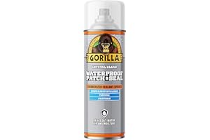 Gorilla Waterproof Patch & Seal Rubberized Sealant Spray, Crystal Clear, 14 Ounce (Pack of 1) - Seals Out Water, Air, and Moisture