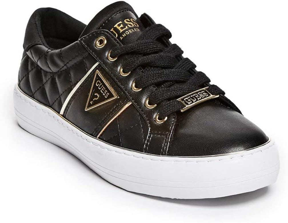guess black quilted sneakers