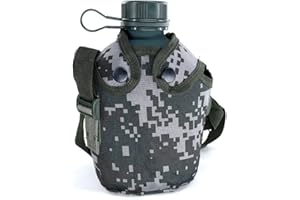 HNJZX Camouflage kettle,Titanium Cups,Aluminum Canteen Water Bottle,Water Bottle Canteen,with Cover Bag for Camping Hiking Ba