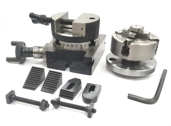 PRECISION 3"/80 MM ROTARY MILLING TABLE WITH 80 MM ROUND VICE VISE, M6