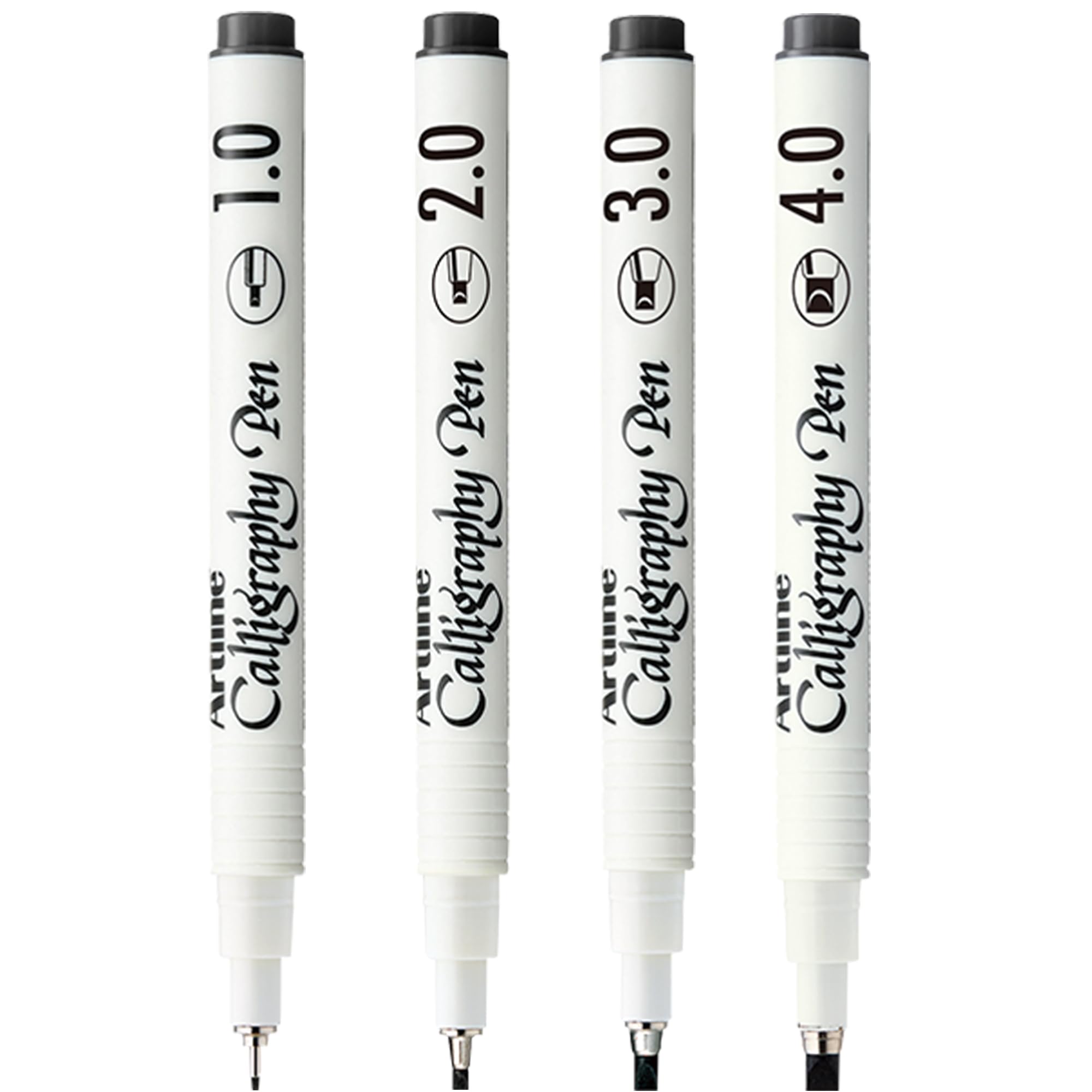 Artline EK-240W4 Calligraphy Pen - Assorted (Pack of 4), black