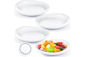 Hushee 4 Pcs Adaptive Scoop Plates 8 Inches Scooped Dish Suction Bowls with Silicone Anti-Slip Rubber Ring Eating Utensils for Elderly Disabled Handicapped from Parkinsons Dementia Stroke