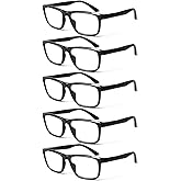SIGVAN 5 Pack Reading Glasses for Men and Women Blue Light Blocking with Spring Hinge Readers Computer Eyeglasses