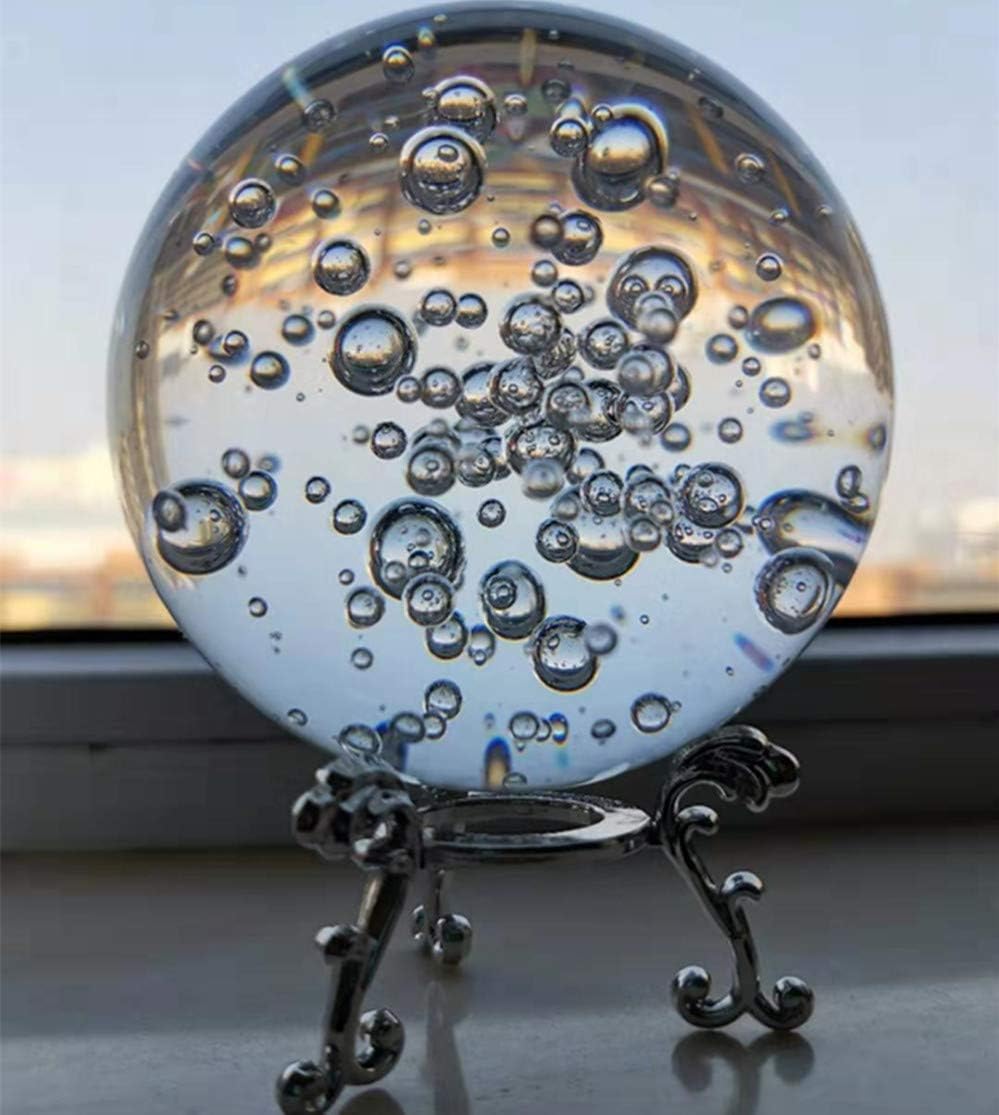 qianyue Crystal Glass Marbles Water Fountain Bubble Ball feng Shui Decorative Glass Balls Home Indoor Water Fountain Figurines (60mm): Home & Kitchen