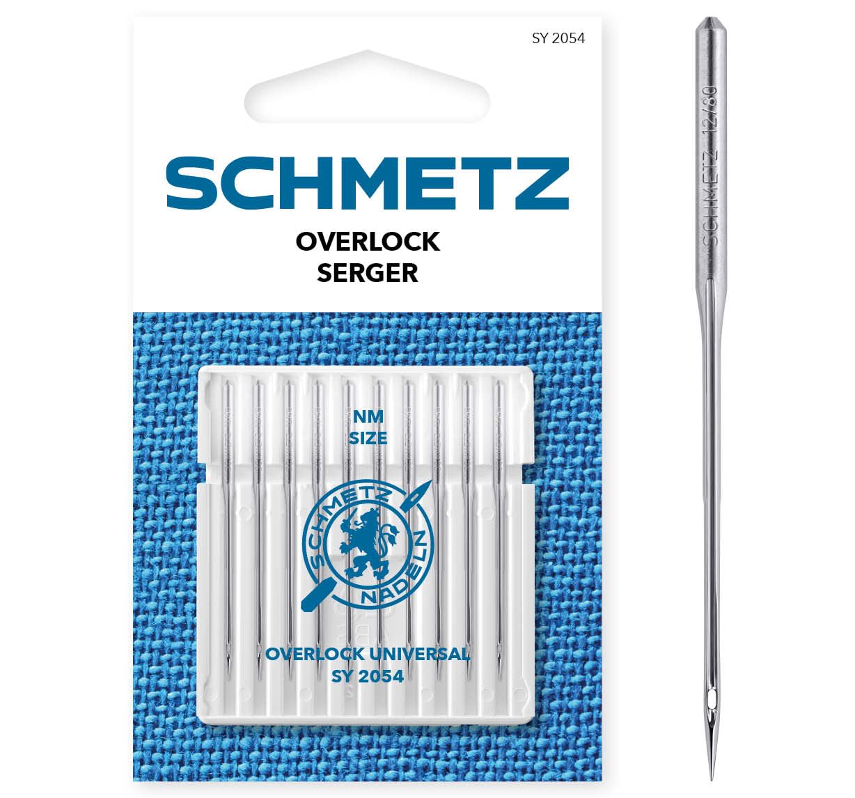 SCHMETZ | 10 Sewing Machine Needles | Overlock Universal | SY 2054 / 16X75 | Size 80/12 | Check The Recommended Needle System in The Operating Instructions