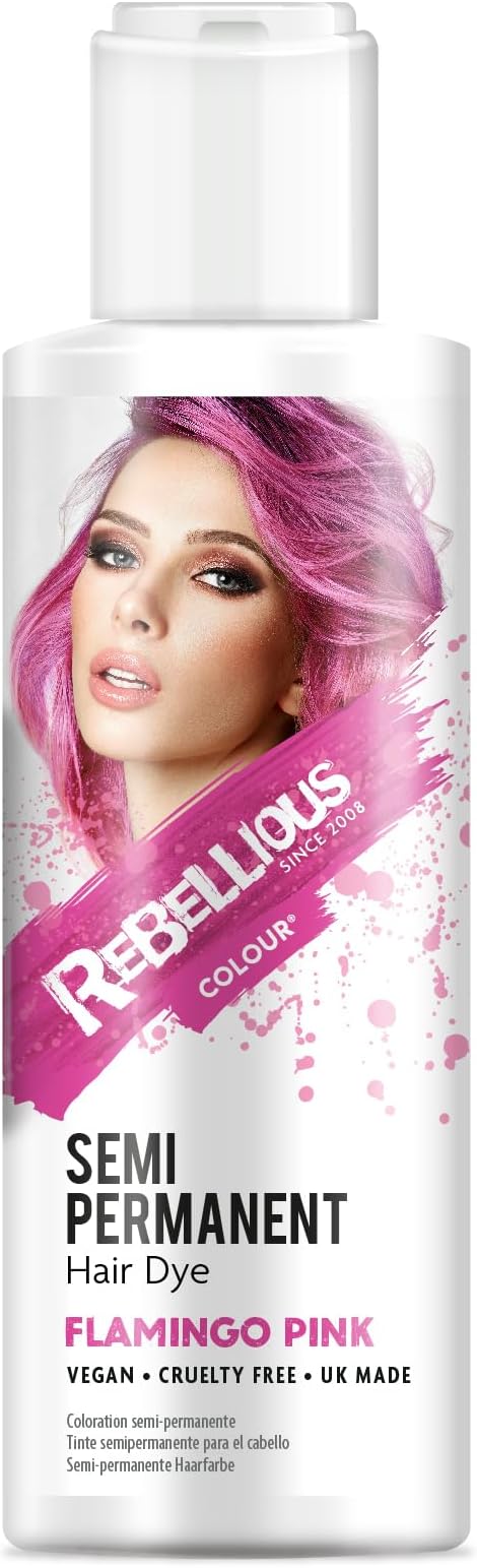 PaintGlow Rebellious Colours Flamingo Pink Vegan Semi Permanent Hair Dye 100ml