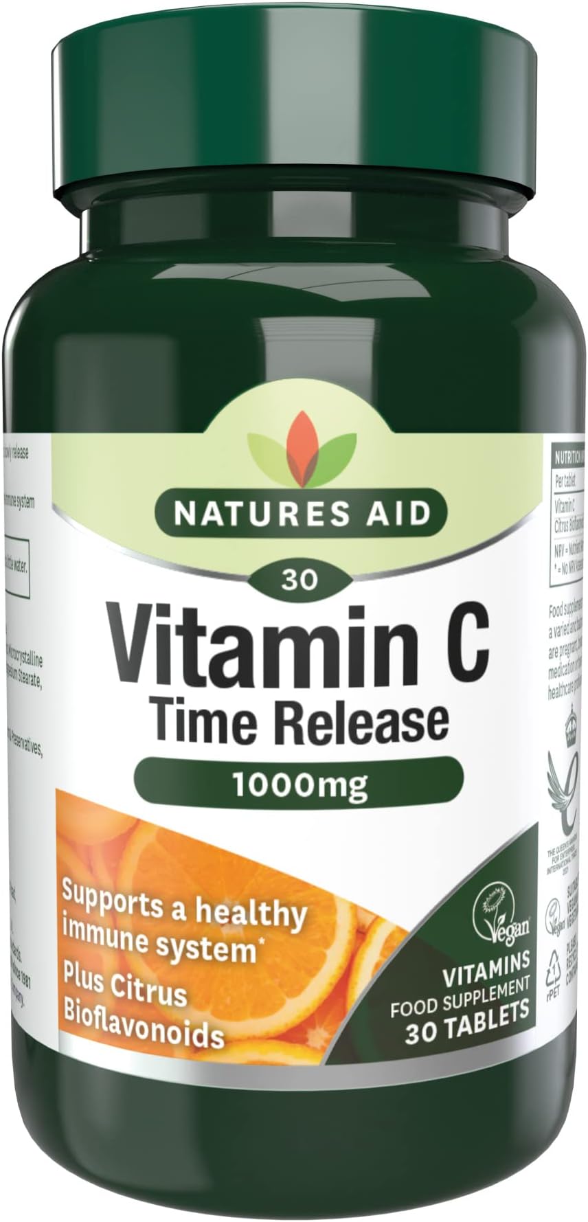 Natures Aid Vitamin C 1000mg Time Release 30 Tablets Vegan