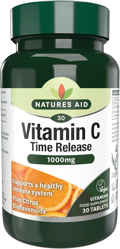 Natures Aid Vitamin C 1000mg Time Release 30 Tablets Vegan