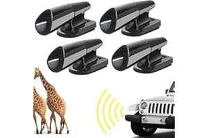 PORMKIG 4pcs Deer Warning Whistles Device for Cars, Anti-Deer-Ultrasonic-Whistles for Vehicles Bumper Grill, Save Deer Animal Horns Alerts Deterrent Device Invisible Protector for Auto SUV Truck Motorcycles