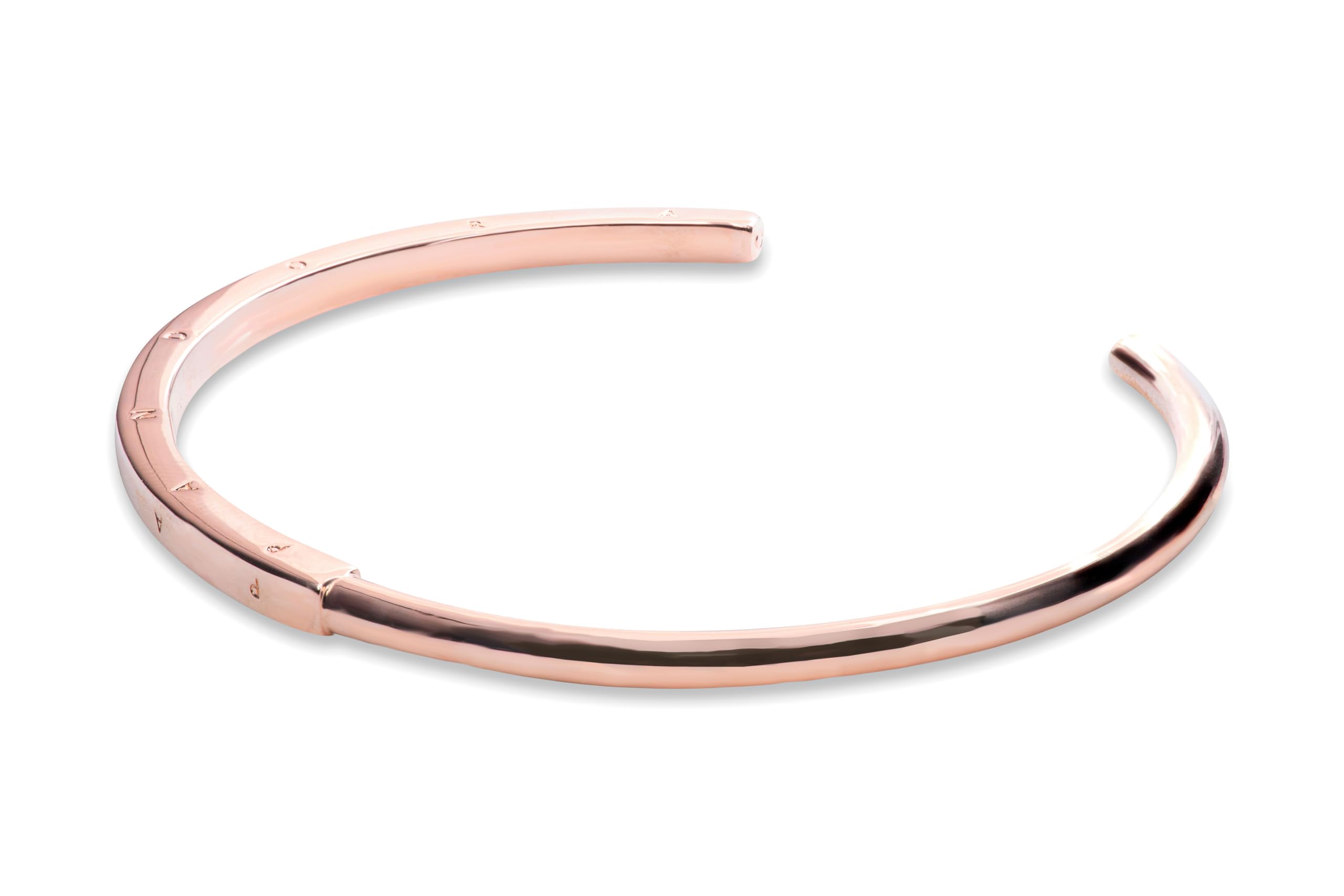 Pandora Signature I-D 14k rose gold-plated open bangle, 3