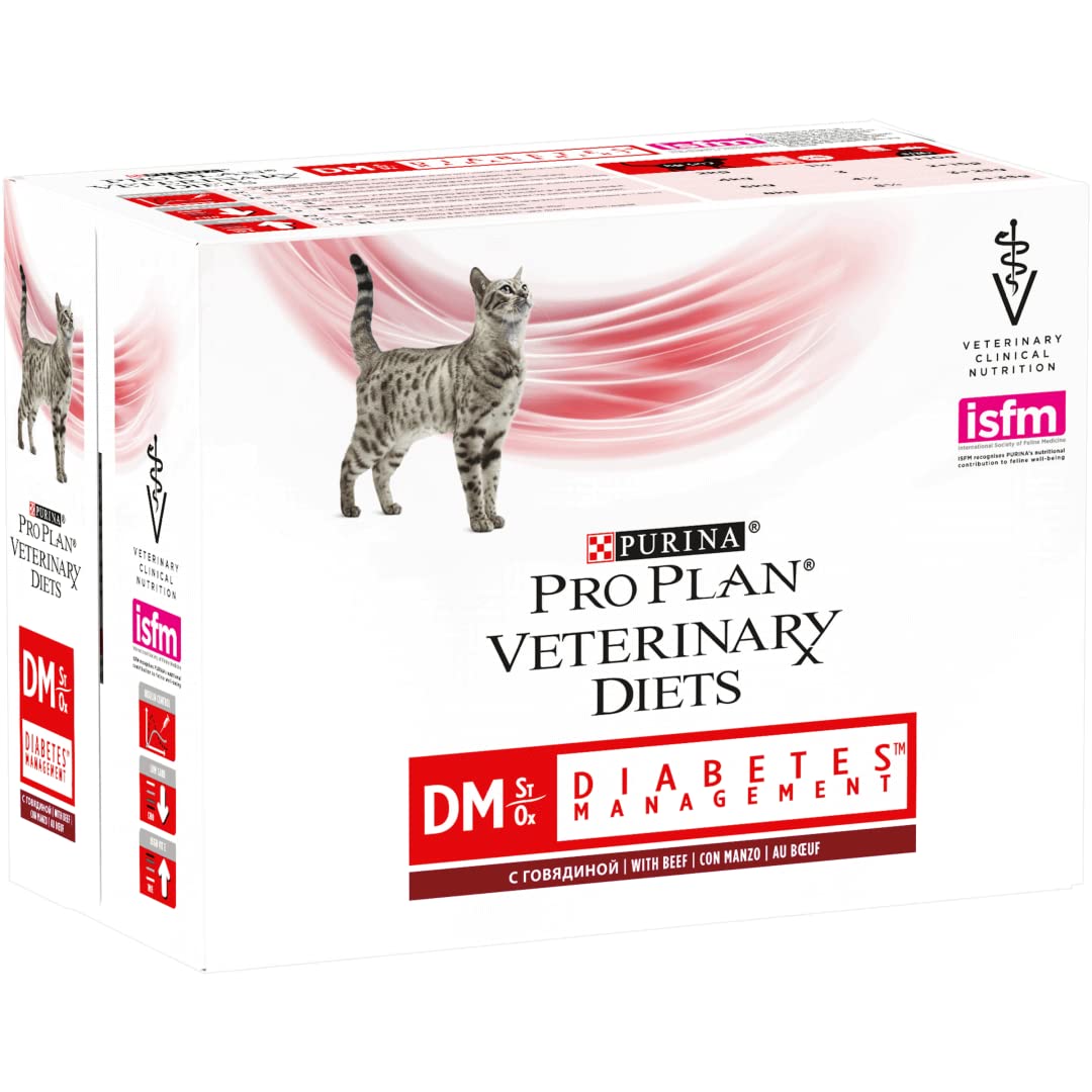 PURINA PPVD Feline DM Beef Pouch Cat Food 10 x 85 g