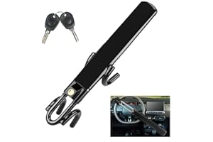 Car Steering Wheel Lock Anti-Theft Device,The Club Steering Wheel Lock Heavy Duty Double Hook Lock Adjustable Length Universa