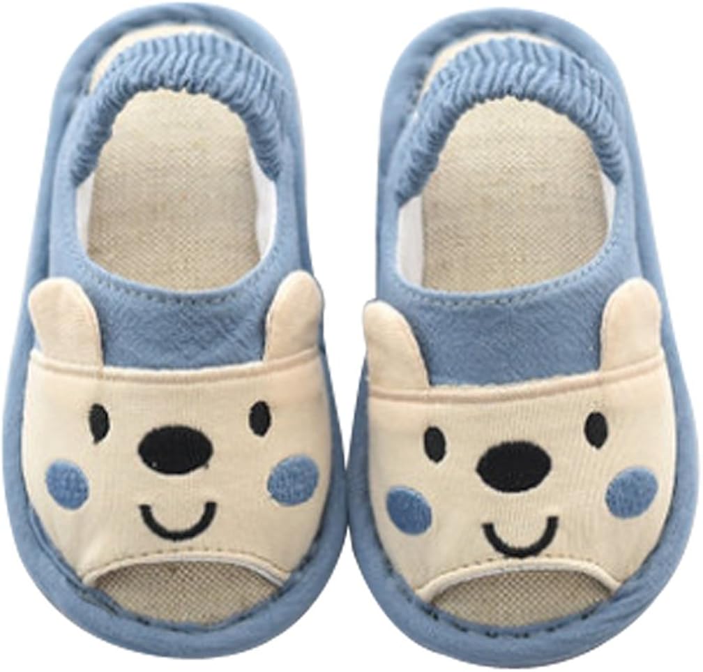 Cattior Toddler Cute Kids Slippers House Shoes Open Toe (5 M, Blue) Slippers