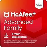 McAfee+ Advanced Family Unlimited Devices | AntiVirus Software 2026 for Windows PC & Mac, AI Scam Detection, VPN, Parental Controls, ID Monitoring |1-Year Subscription with Auto-Renewal | Download