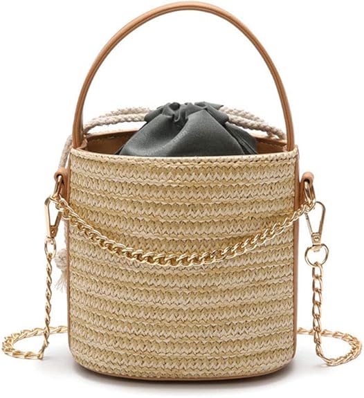 Borsa Spiaggia In Pagia Con Coulisse | Tracolla Regolabile, Leggera E Stilosa - Foto 10