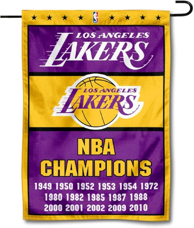 Amazon Com Wincraft Los Angeles Lakers 16 Time Champions Double Sided Garden Flag Sports Outdoors