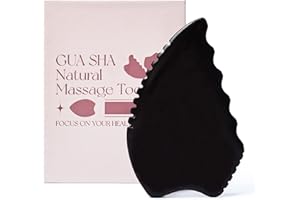 tophld Gua Sha Facial Tools, Natural Bian Stone Gua Sha Jade Scraping Massage Tool, Body Gua Sha Stone with Comb, Large GuaSha Set for Traditional Acupuncture Therapy(Pear-Shaped)