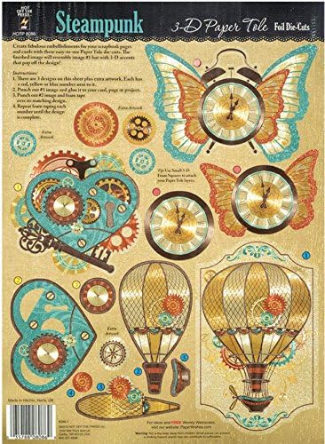 HOTP 3-D 8086 Steampunk Foil Die Cut Papier Tole Paper