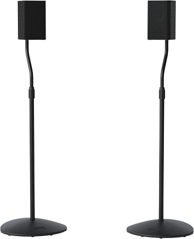 Sanus HTBS Adjustable Height Speaker Stands Pair 28-38" Bookshelf Satellite