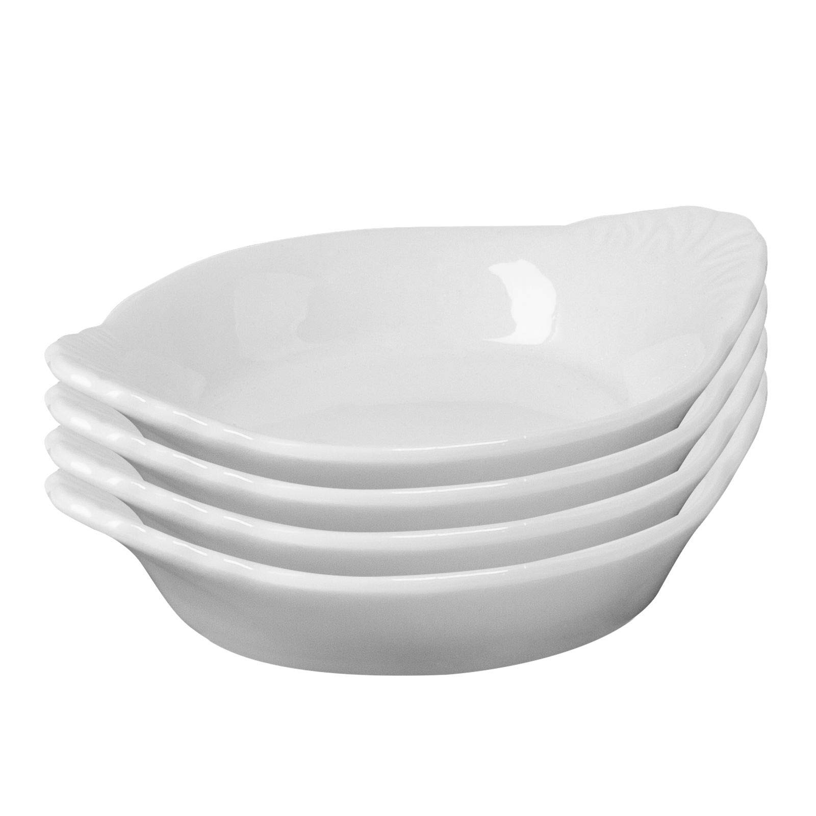 Westmark 4 ceramic dishes, teardrop shaped, small, dimensions: ø 8.5 x 7 x 2 cm, ceramic, Tapas + Friends, white, 6975224D