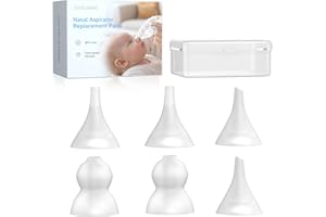 JORDCASLEE Nasal Aspirator Replacement Tips 6 Pcs, Food-Grade Silicone, Ultra-Soft Baby Nose Sucker Replacement Parts Compatible with GROWNSY, Watolt, LittleTora, HEYVALUE, Cocobela, X-Bosak