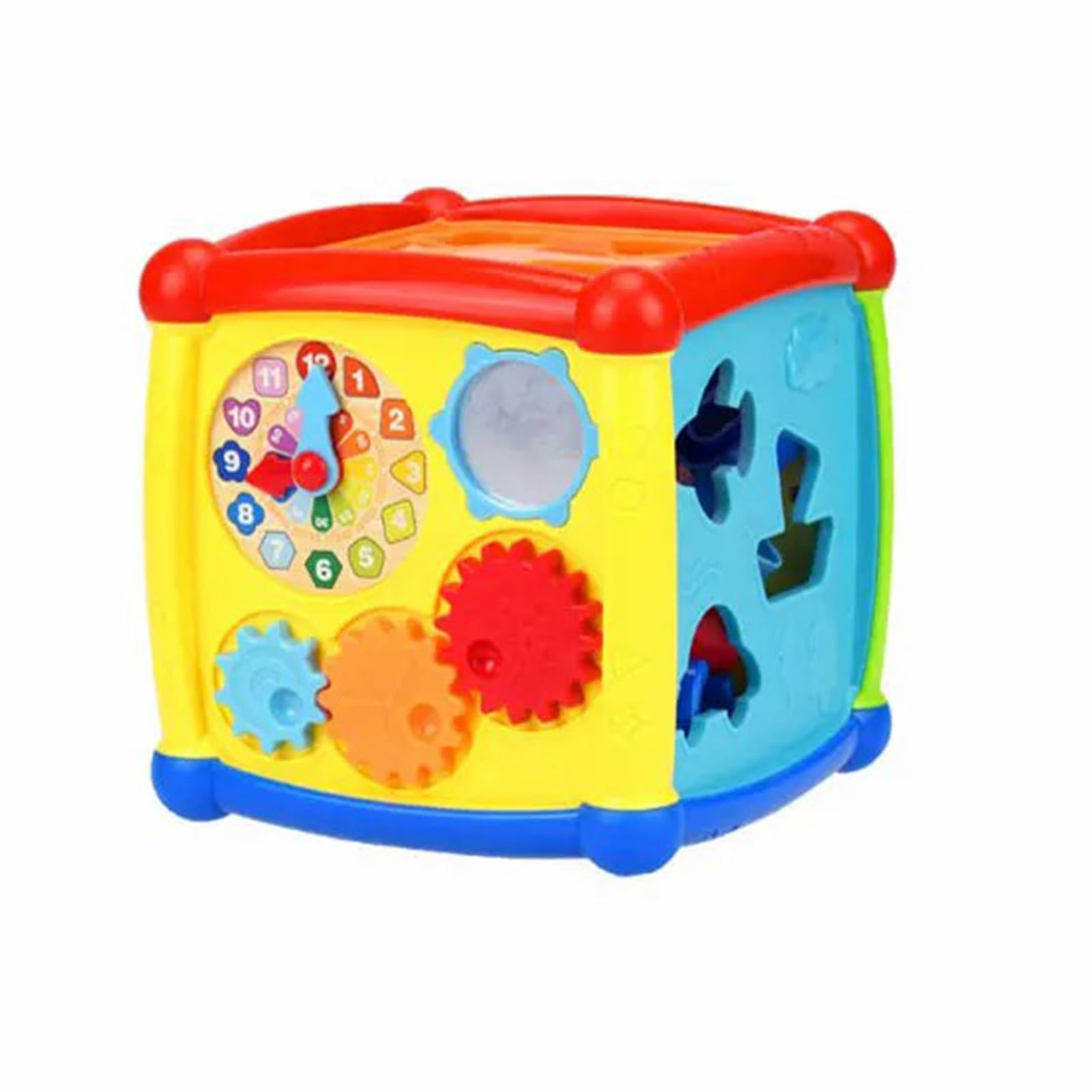 Flex educationl loy for boys and girls aged 18 months, 2 3 4 years for birthdays, Learn clock, Alphabets, piano, Shapes and spinnig wheels. Multicolour pre school toy