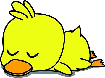 Amazon Com Cute Sleepy Lazy Yellow Duck Cartoon Vinyl Sticker 2 Wide Duck Automotive
