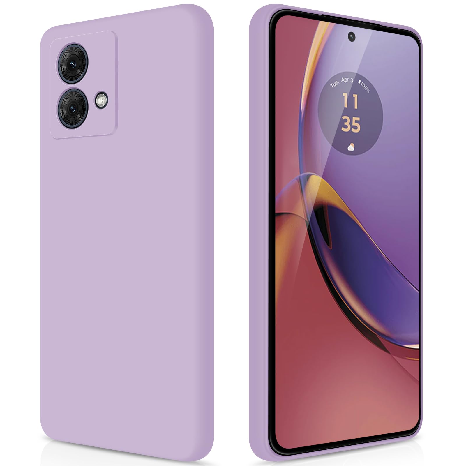GiiYoon Case Compatible with Motorola Moto G84, Silky-Soft Touch Full-Body Protective Phone Silicone Case, Shockproof Cover with Microfiber Lining, Purple — image 1