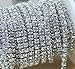 Aketek Crystal Rhinestone Close Chain Clear Trim 10 Yard Sewing Craft, 4mm - Silver color
