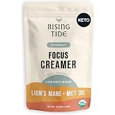 Rising Tide Organic Mushroom Creamer Powder - Lions Mane, MCT, 8.04 oz | Coconut Milk Superfood with MCT Oil, Only 4 ingredients, Dairy Free, Keto Friendly, Plant-Based - Add Coffee and Matcha