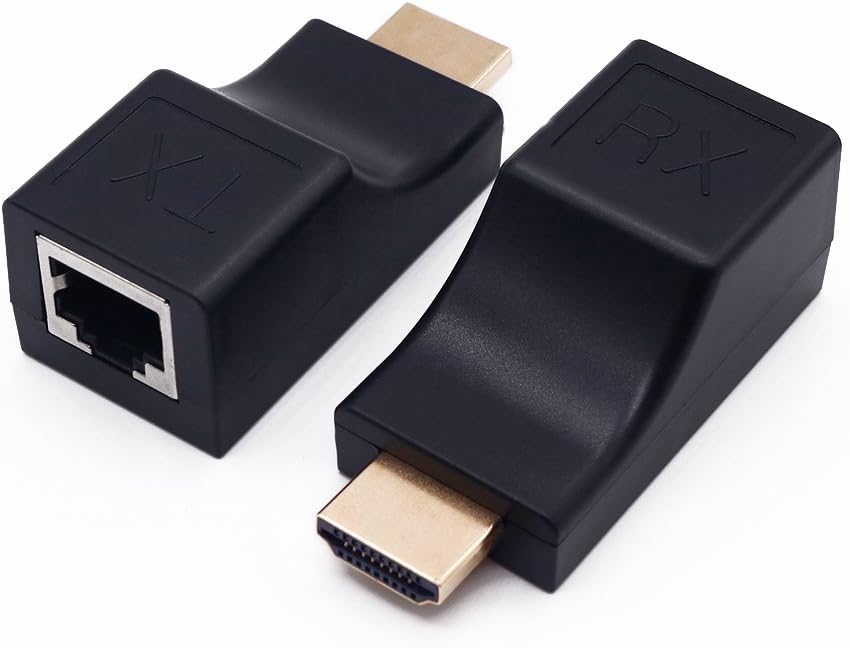 Amazon HDMI 延長器 30m HDMI to RJ45 LAN 変換アダプター HDCP対応 HDMI延長 アダプタ ディスプレイエクステンダー CAT5E CAT6 LAN