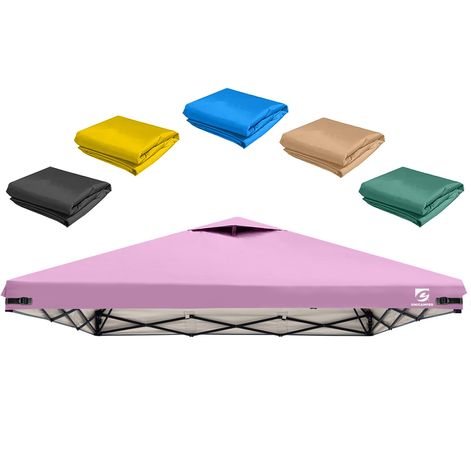 Photo 1 of 10x10 Pop Up Canopy Replacement Top Cover with Air Vent for Straight Leg Canopy Tent, Waterproof for Outdoor Garden Patio Camping Sun Shade (Pink)