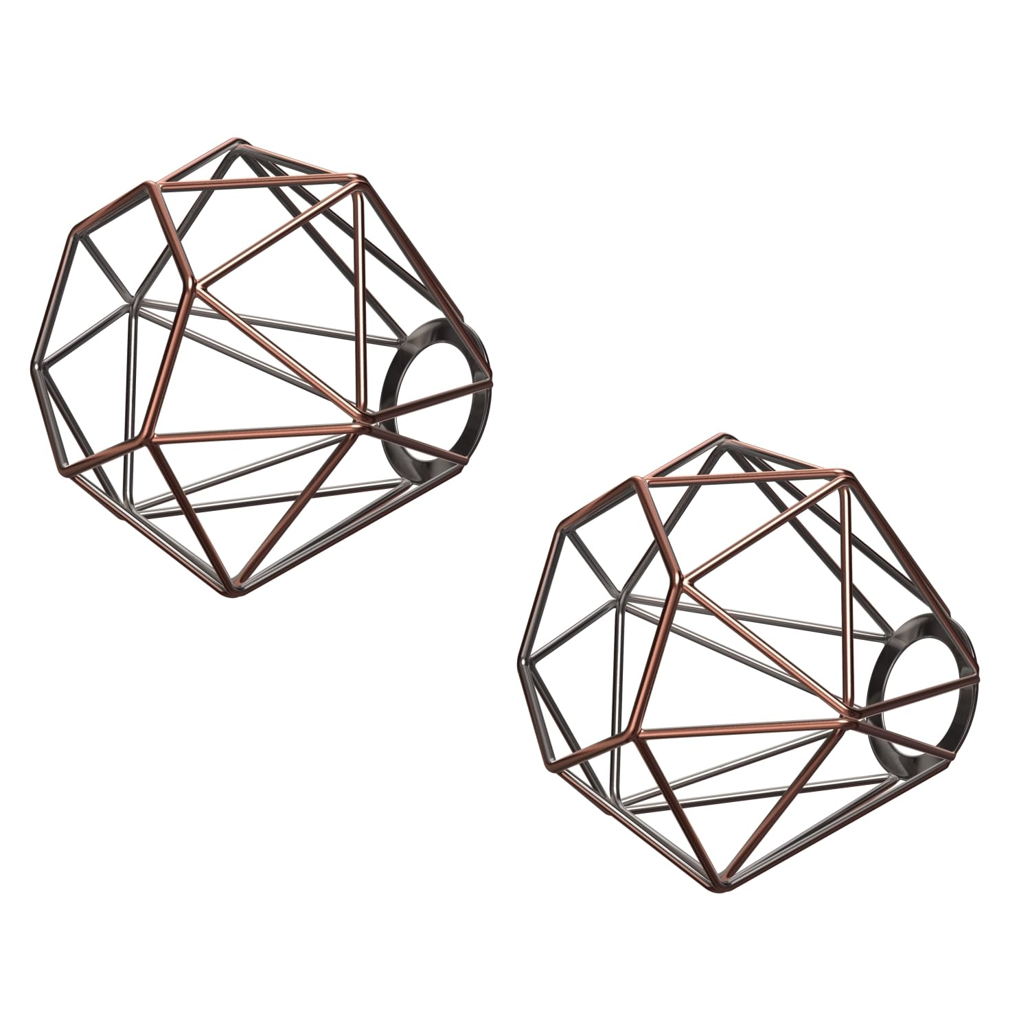 ledscom.de 2 Pieces cage lampshade, Bronze, E27 / E14, 160mm Ø