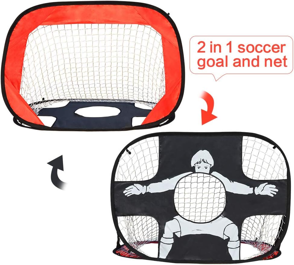 IESTARING 2 in 1 Soccer Goal for Kids Foldable and Portable Pop-Up Soccer Net Toy with Carry Bag Perfect for Home Indoor Outdoor Backyard Garden Sports and Practice (43" L X 30" W) : Sports & Outdoors